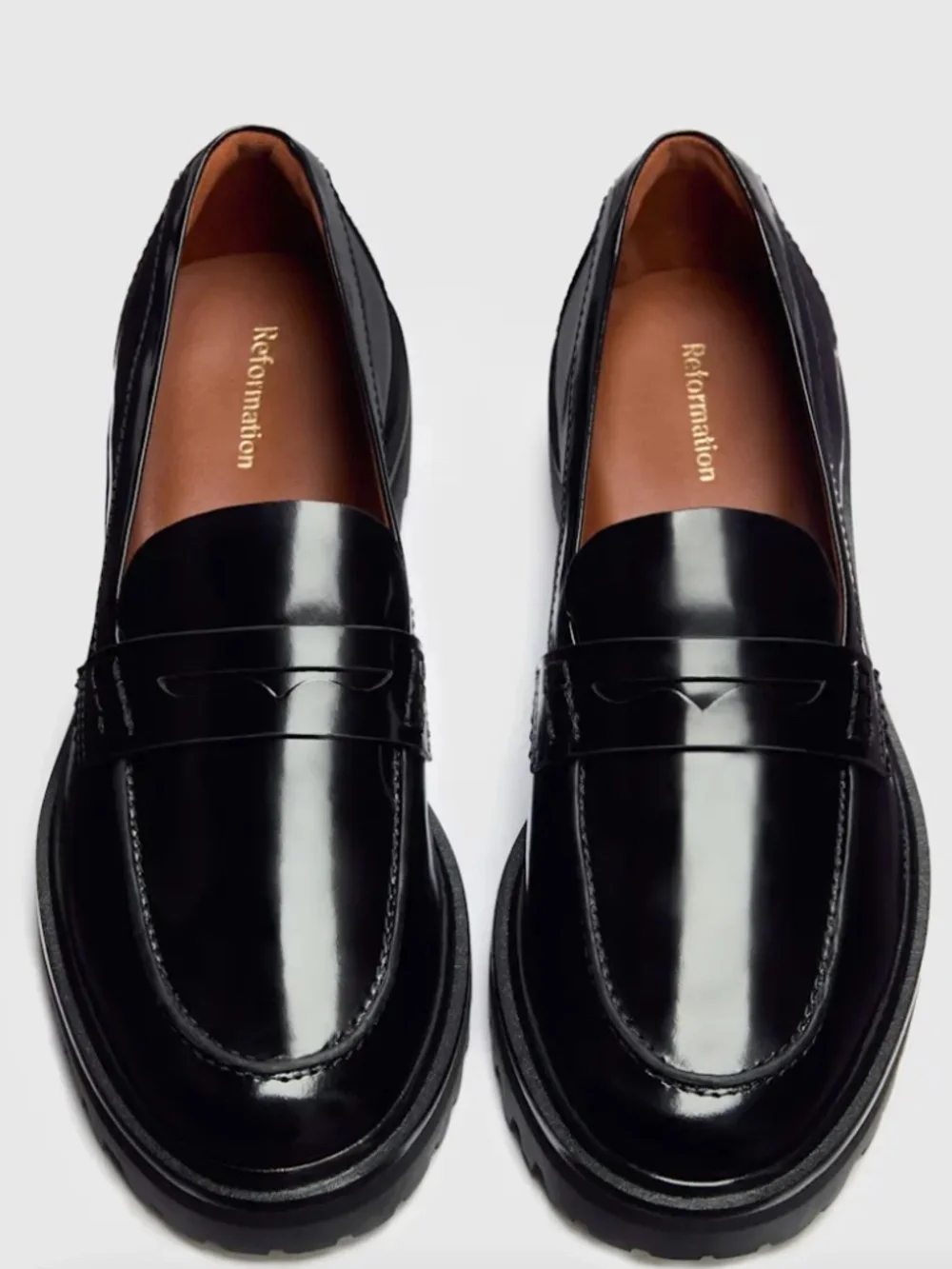 Reformation Agathea Chunky Loafer Black - Size 8.5